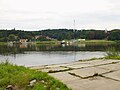 View from the ferry terminal Güstebieser Loose (D) on the Oder River to Gozdowice (PL)