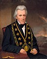 Portrait of Andrew Jackson in Masonic regalia as the Grand Master of Tennessee.