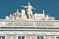 Front detail of Casa Stratti on Piazza dell'Unità d'Italia, Trieste