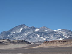 Ojos del Salado Volcano, the highest volcano of the world -22608 ft-