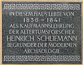 Deutsch: Schliemann-Gedenktafel English: Memorial tablet to Heinrich Schliemann