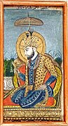 Miniature painting of Ahmad Shah Abdali (also known as Ahmad Shah Durrani) painted in Lucknow, ca.1820.jpg