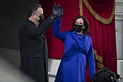 Mr. Doug Emhoff and Kamala Harris at the presidential inauguration ceremony of Joe Biden at the United States Capitol (20 January 2021)