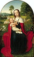 The Virgin and Child in a Landscape label QS:Len,"The Virgin and Child in a Landscape" label QS:Lde,"Maria mit Kind in einer Landschaft" label QS:Lnl,"Maria met Kind in een landschap" . 1520 circa date QS:P,+1520-00-00T00:00:00Z/9,P1480,Q5727902 . Olio su tavola medium QS:P186,Q296955;P186,Q106857709,P518,Q861259 . 42,6 × 24,7 cm. Rotterdam, Museum Boijmans Van Beuningen.