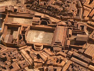 Area of Trajan's forum in the model of Rome in the IVth century, by Paul Bigot (university of Caen)