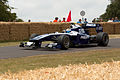 Sam Bird demonstrating the FW32 at the Goodwood Festival of Speed