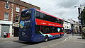 English: Wilts & Dorset 1122 (HF58 GZB), a Scania OmniCity, in Blue Boar Row, Salisbury, Wiltshire, on route X3.