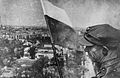 Polish flag over Berlin Victory Column (1945)