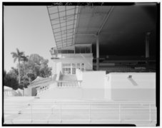 South end of clubhouse and grandstands- CD-W. - Hialeah Park Race Track, East Fourth Avenue, Hialeah, Miami-Dade County, FL HABS FLA,13-HIAL,1-40.tif