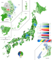 1993 JAPAN GENERAL ELECTION, combined vote share