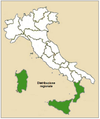 Centaurea solstitialis subsp. schouwii range map: Italy