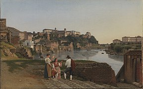 Eckersberg, CW - Udsigt over Tiberen i nærheden af den sammenstyrtede bro Ponte Rotto i Rom - 1815.jpeg