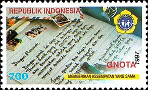 Stamp of Indonesia - 1997 - Colnect 254217 - Family Welfare Movement - Letter and stamps.jpeg