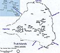 Truk lagoon marked on Chuuk