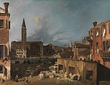 Canaletto, The Stonemason's Yard, c. 1725