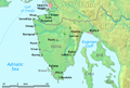 map of Istria and islands Krk (Veglia) and Cres