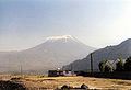 Mount Ararat seen from east of Doğubayazıt, Turkey in summer