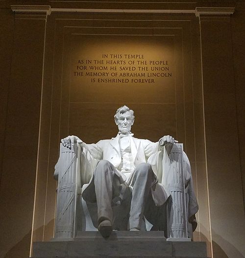 The Lincoln Memorial, built to honor the 16th President of the United States, Abraham Lincoln.