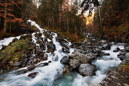 Karstic surge Uelhs deth Joèu, protected area Era Artiga de Lin, Val d’Aran © Mikipons