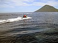 Jetskying to Bunaken Island, North Celebes, Indonesia