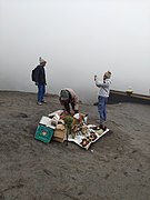 Flower sellers (gifts for spirits) on the foot of the Bromo volcano.jpg