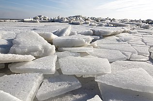 Sea ice, frozen Sea of Azov