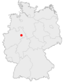 Deutschlandkarte, Lage von Paderborn hervorgehoben