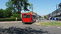 English: London General LDP37 (P737 RYL), a Dennis Dart SLF/Plaxton Pointer 2, in Haslett Avenue West, about to turn off the roundabout into The Broadway, Crawley, on route 727. This is a shoppers service which runs one return journey on certain days from Banstead, Tadworth, Reigate, Woodhatch to Crawley, and since January 2010, to Worthing. It is run commerically.