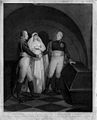 Louise, Frederick William III, and Czar Alexander I at the sarcophagus of Frederick the Great, by Franz Catel, ca. 1806