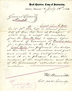 General Orders, No. 43, Head Quarters, Camp of Instruction, Benton Barracks, Mo., July 15, 1864.jpg