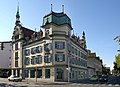 ehemals Hotel Rhomberg, Umbau (1901) Ecke Bahnhof-Moosmahdstrasse, Architekt Hanns Kornberger