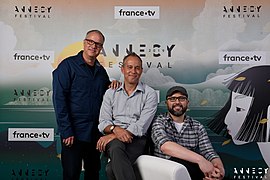 Annecy Festival 2019, screening event Toy Story 4 - Mark Nielsen, Jonas Rivera, Josh Cooley.jpg