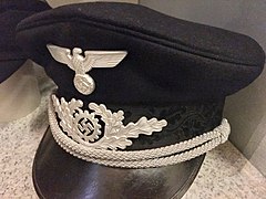 Deutsches Historisches Museum 2019-10-13 lowres Nazi Germany uniform service cap Schirmmütze Dienstanzug eines Rottenführers der Deutschen Arbeitsfront (DAF) German Labour Front 1939-1945 3866.jpg