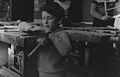 Boy working at a Danish workbench at school.