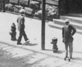 Older Birdsill Holly type hydrant at right, then new c 1900 hydrant at left.