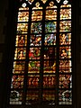 Stained-glass window inside Sint Bavo Church