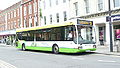 English: Wilts & Dorset 3614 (HF03 HJZ), an Optare Excel, in Blue Boar Row, Salisbury, Wiltshire, on route 52 (this was the Pulseline service, but when other buses had to cover for the regular Citaros they displayed the old route number of 52. Salisbury's park and ride liveried Excels can often be seen on normal bus routes.