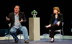 John Lasseter, Margaret Weitekamp, 2012.jpg