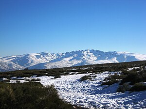 Northern slopes of the Sierra de Gredos mountain range in February