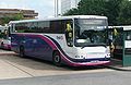 English: First Berkshire & The Thames Valley 20372 (CV55 ANF), a Volvo B7R/Plaxton Profile, in Bracknell bus station, Bracknell, Berkshire, on Green Line route 702. This vehicle wears the First Coaches livery, rather than Green Line livery.