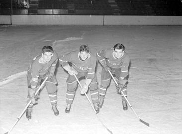 Maurice Richard, Elmer Lach, Tony Demers