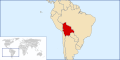 Localización de Bolivia en Sudamérica Location of Bolivia in South America