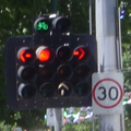 Fourteen traffic lights on one display at Swanston St, Melbourne