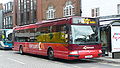 English: Carousel Buses AL1 (C1 WYC), an Irisbus Agora Line, in Oxford Street, High Wycombe, Buckinghamshire, lon route 4. These buses are made by Renault, and their bodywork for finished off in the UK by Optare.