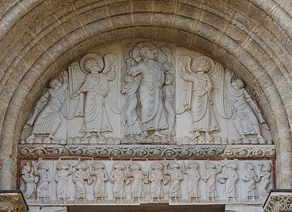 Tympan de la porte Miègeville de la basilique Saint-Sernin à Toulouse