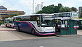 English: First Berkshire & The Thames Valley 20372 (CV55 ANF), a Volvo B7R/Plaxton Profile, in Bracknell bus station, Bracknell, Berkshire, on Green Line route 702. This vehicle wears the First Coaches livery, rather than Green Line livery.