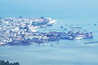 A bird's view of the stone city in Zanzibar