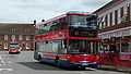 English: Wilts & Dorset 1122 (HF58 GZB), a Scania OmniCity, in Salisbury bus station, Salisbury, Wiltshire, on route X3.