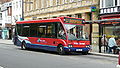 English: Wilts & Dorset 2631 (S631 JRU), an Optare Solo, in Blue Boar Row, Salisbury, Wiltshire, on route 57.