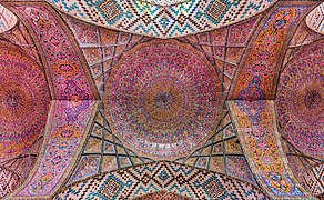 Ceiling of the Nasir-ol-Molk Mosque, Shiraz, Iran.